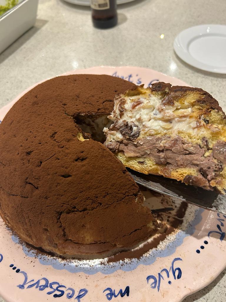 Panettone ricotta Christmas cake (Zuccotto di Panettone)