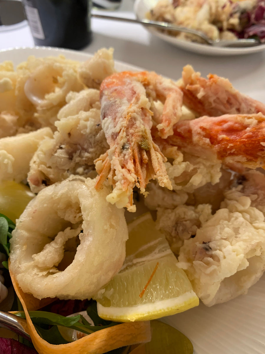 Mixed fried fish with calamari (Frittura di mare - Zio Mario)