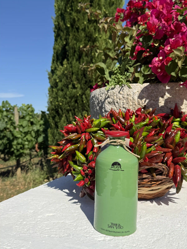 Green terracotta jar – extra virgin olive oil