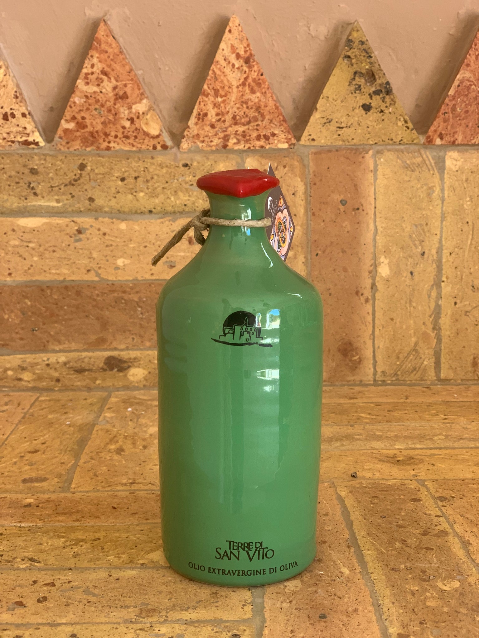 Green terracotta jar – extra virgin olive oil