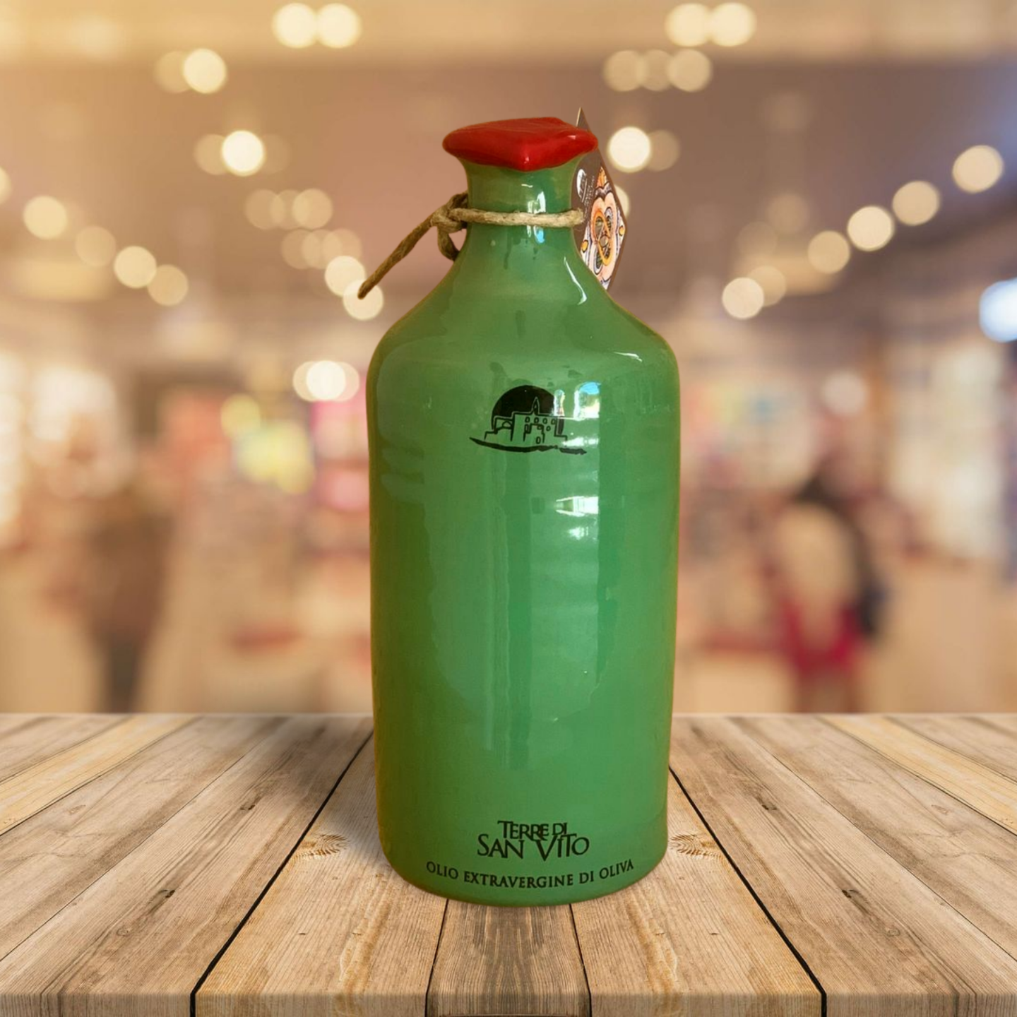 Green terracotta jar – extra virgin olive oil