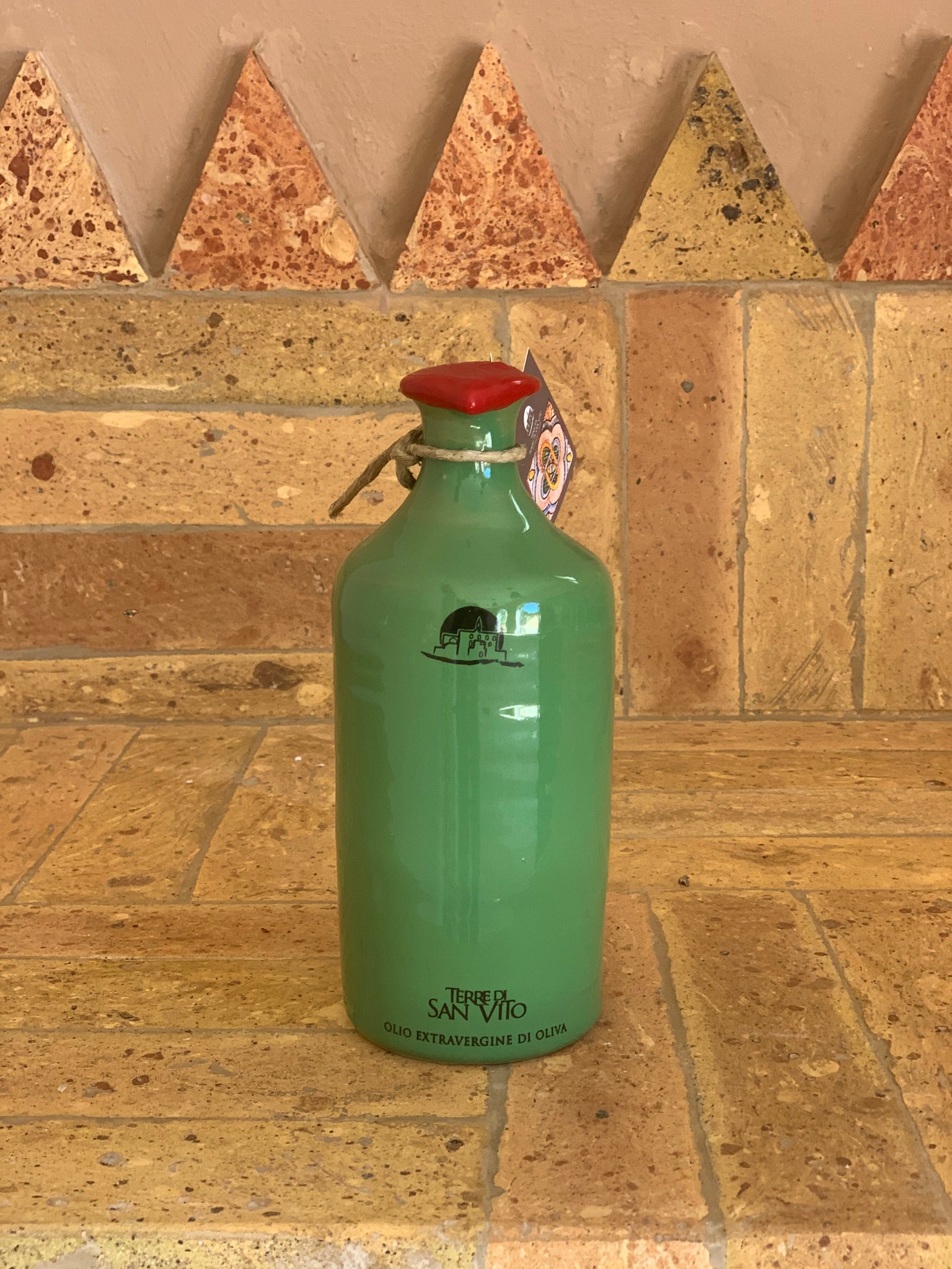 Green terracotta jar – extra virgin olive oil