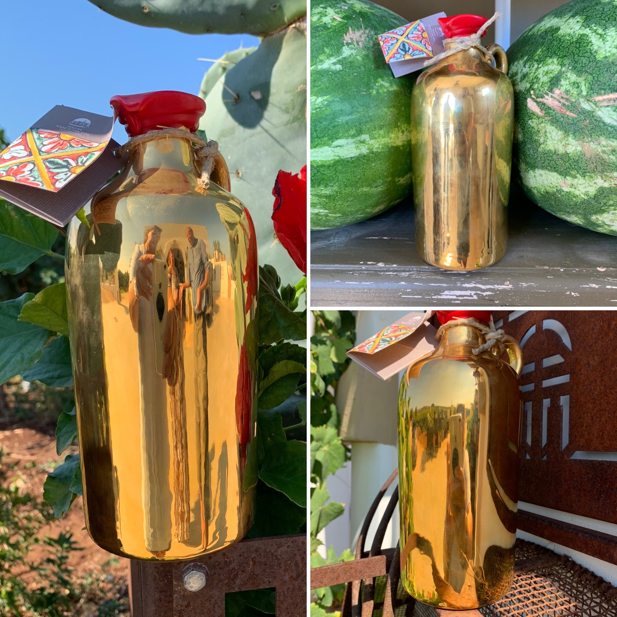 GOLD TERRACOTTA JAR EXCLUSIVE MADE TO ORDER – Containing our extra virgin olive oil