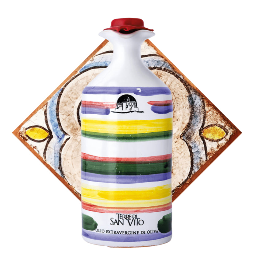 TERRE DI SAN VITO EXTRA VIRGIN OLIVE OIL, HAND MADE TERRACOTTA JAR, PUGLIA, ITALY