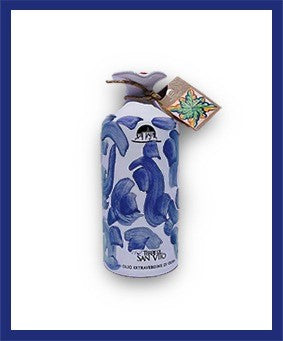 Blue Patterned Terracotta Jar – extra virgin olive oil
