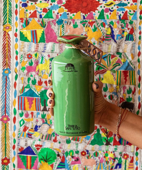 Green terracotta jar – extra virgin olive oil