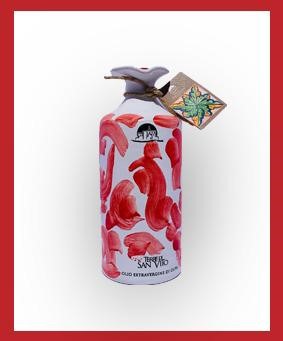 Red Patterned Terracotta Jar – extra virgin olive oil